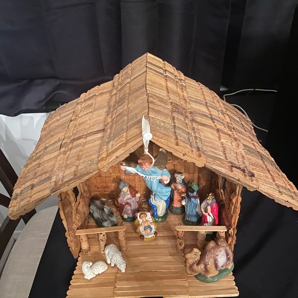 Vintage Christmas Collectible Nativity Set Homemade Handmade GUC - Picture 3 of 11
